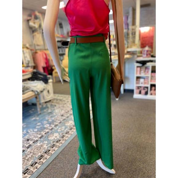 NEW ELLISON wide leg trouser in green - Picture 2 of 4